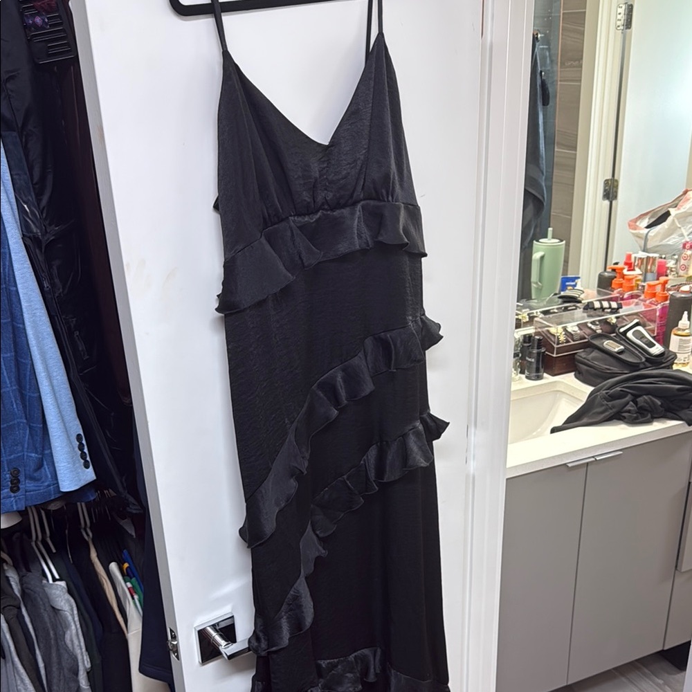Elegant Black Ruffle Dress